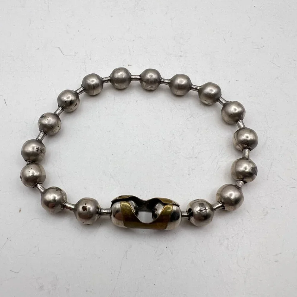 Bold Industrial Steel Ball Chain Necklace Bracelet Set 18.5